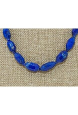 Pam Springall PS3-165C Faceted Nt'l Lapis Barrels, SS Clasp