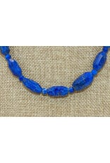 Pam Springall PS2-14 Faceted Lapis Barrels, SS Clasp