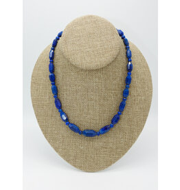 Pam Springall Lapis Faceted Beads Necklace