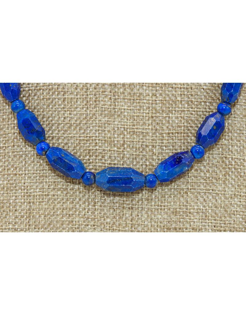 Pam Springall Lapis Faceted Beads Necklace