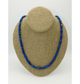 Pam Springall Lapis Tube Bead Necklace