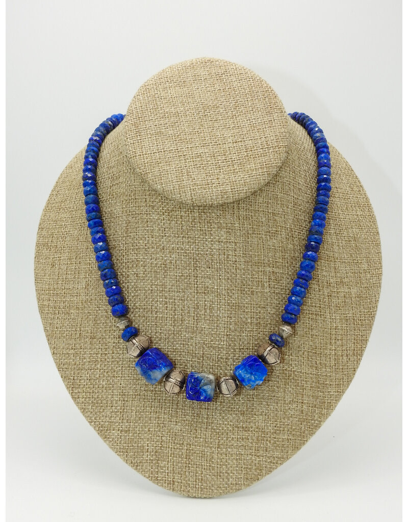 Pam Springall PS-N383C Natural Faceted Lapis Rondells