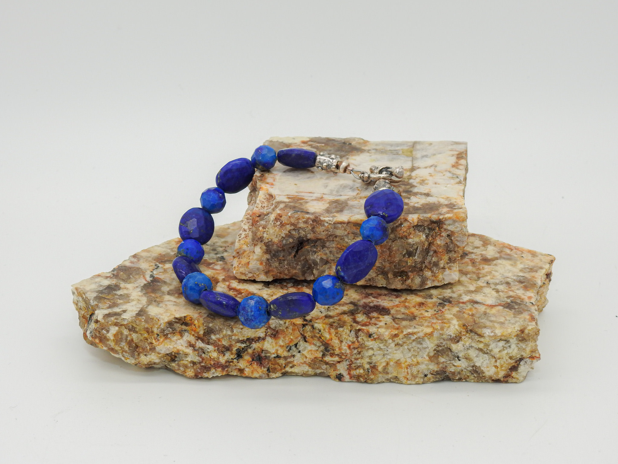 Pam Springall PS2-31 Faceted Lapis Ovals Bracelet
