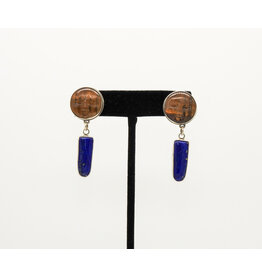 Judy Perlman JP-E189 Sterling Silver w/ Tiger Eye & Lapis