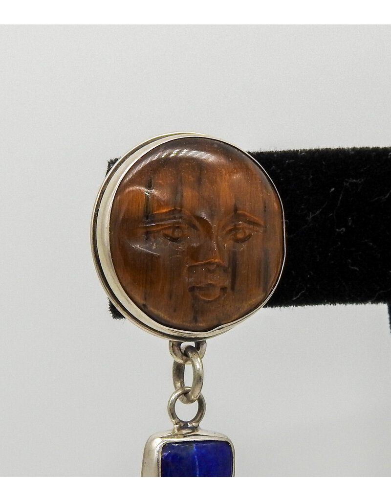 Judy Perlman JP-E189 Sterling Silver w/ Tiger Eye & Lapis