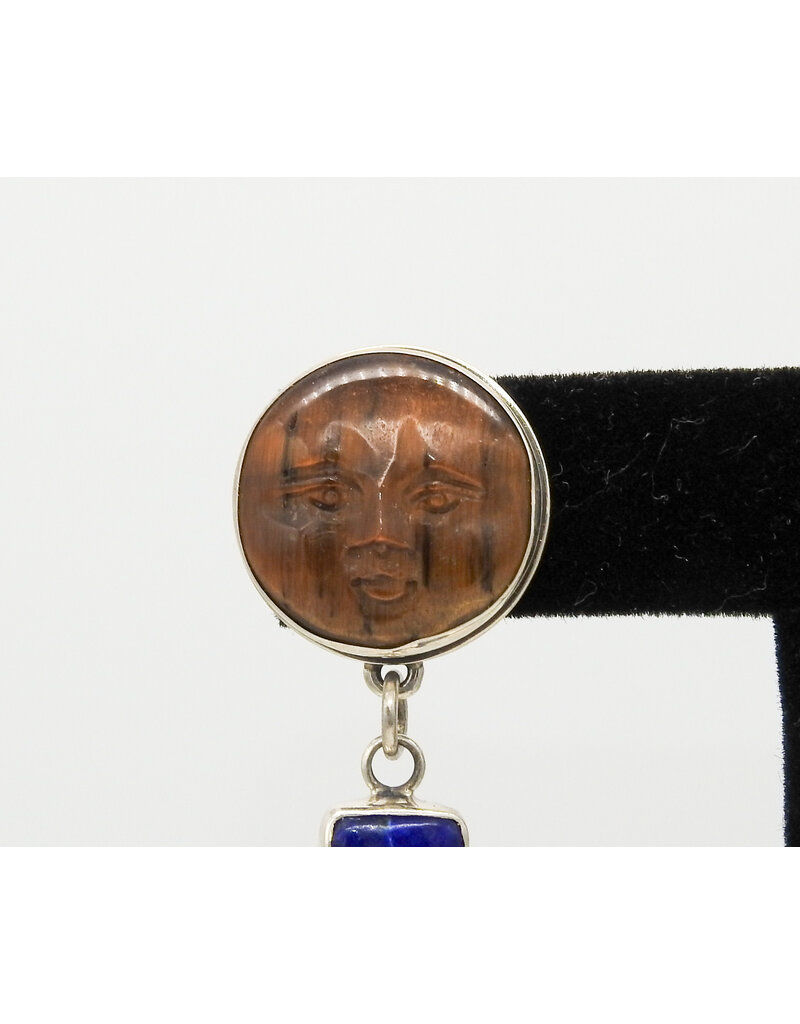 Judy Perlman JP-E189 Sterling Silver w/ Tiger Eye & Lapis