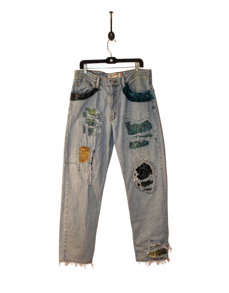 Sarah Majors Art SM Levi's Patch Art, W 34 x L32 Faded