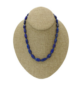 Pam Springall PS3-165C Faceted Nt'l Lapis Barrels, SS Clasp