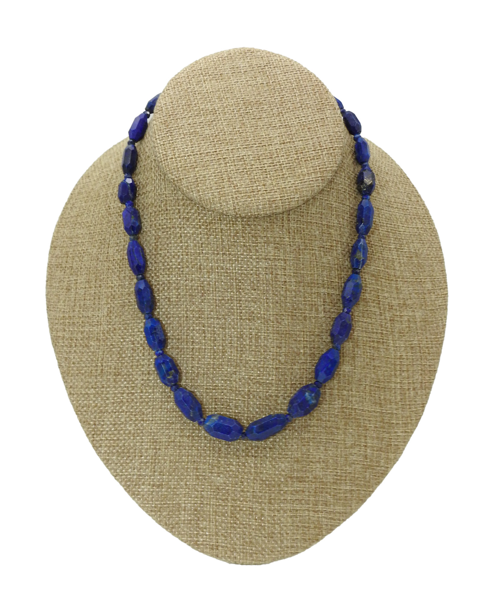 Pam Springall PS3-165C Faceted Nt'l Lapis Barrels, SS Clasp