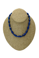 Pam Springall PS2-14 Faceted Lapis Barrels, SS Clasp