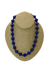 Pam Springall PS2-11 Carved Lapis (not dyed) Lotus Bud, SS clsp