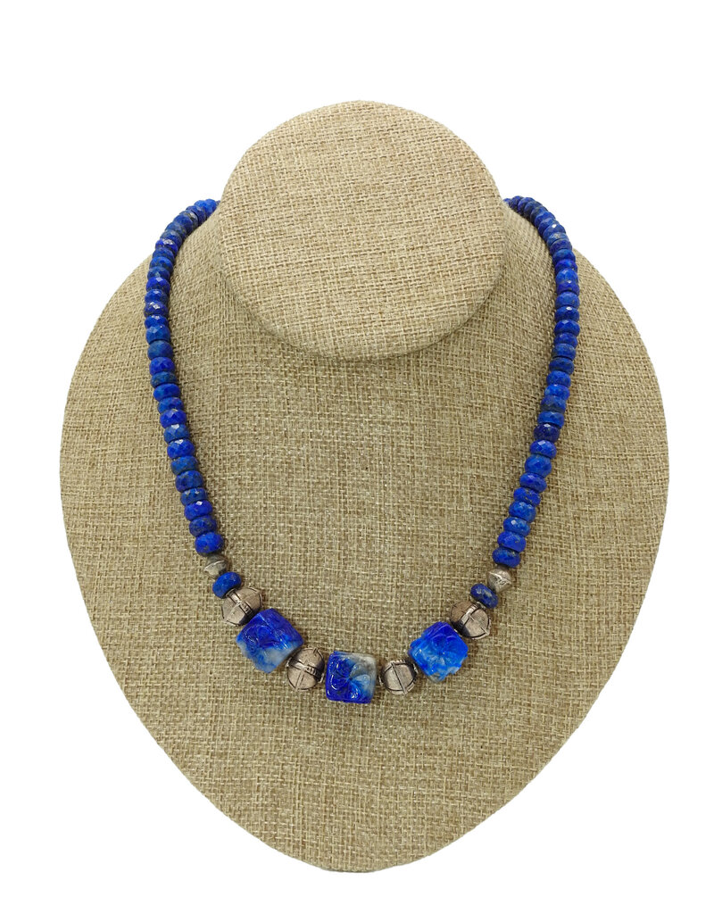 Pam Springall PS-N383C Natural Faceted Lapis Rondells