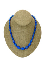 Pam Springall Graduated Lapis Barrels & Rondells Necklace