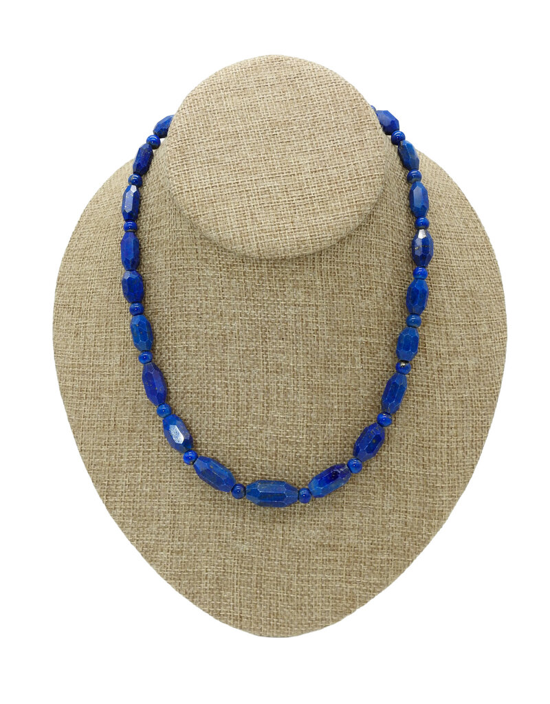 Pam Springall Lapis Faceted Beads Necklace