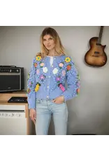 Metric L/S Cardigan w/ Popcorn Stitch Pattern