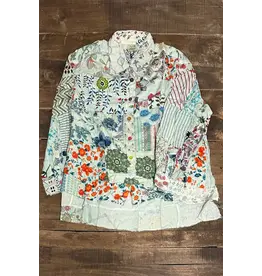 Jaded Gypsy Patchwork Sunrise Top-Sky