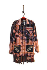 Origami Crane Clothing OC Flannel Wrapper Coat in Pinks and Sequins L O-369