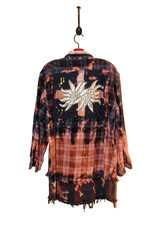 Origami Crane Clothing OC Flannel Wrapper Coat in Pinks and Sequins L O-369