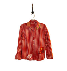 Sue Dreamer SD-116 Hand Sewn Patch, Red Plaid Flannel, Cardinal S