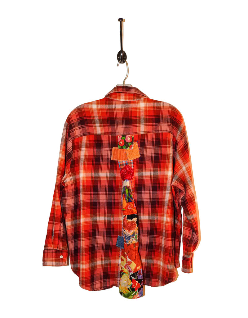 Sue Dreamer SD-121 Hand Sewn Patch, Red Flannel, Rose L