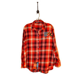 Sue Dreamer SD-121 Hand Sewn Patch, Red Flannel, Rose L