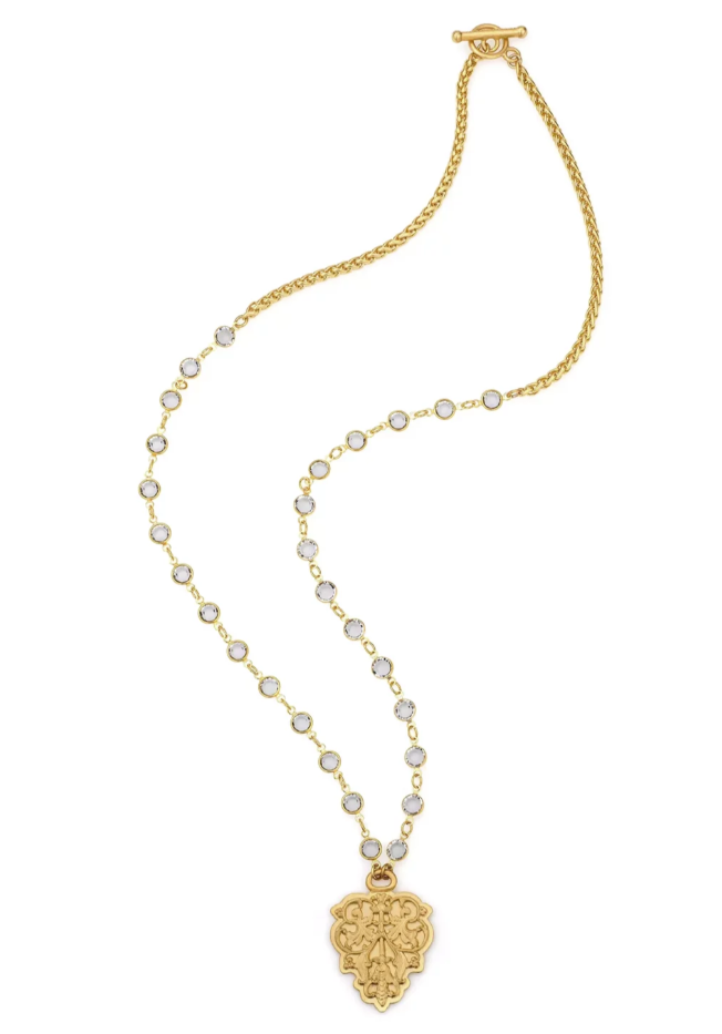 French Kande 28" Crystl Chanel-set Swrvski w/Chevl Chn