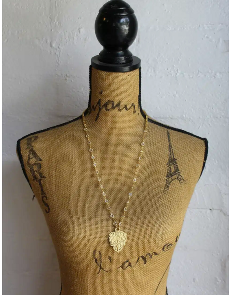 French Kande Edith 28" Crystl Chanel-set Swrvski w/Chevl Chn