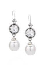 French Kande Silver Prefere Bez w/Swrski cabs, faux pearl