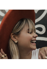 French Kande Micro Swarovski Bee stud-Gold