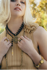 French Kande Melanie 24K Pltd Dbl. Cable Signet Bracelet