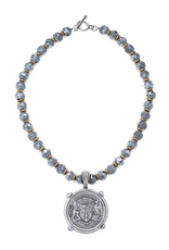 French Kande Elegantine 17" SP w/ Gold Disks, Silver Ox Pld. Royale Bez. Port Avignon & Silver Cabs