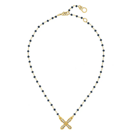 French Kande 15-18" Adj Spinel Micro Linkge. w/ 24K Pltd Crystal French Kiss