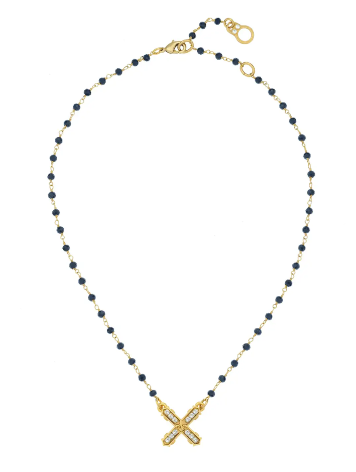 French Kande 15-18" Adj Spinel Micro Linkge. w/ 24K Pltd Crystal French Kiss