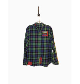 Sue Dreamer SD-124 Hand Sewn Patch, Blue/Grn. Flannel, Crow M