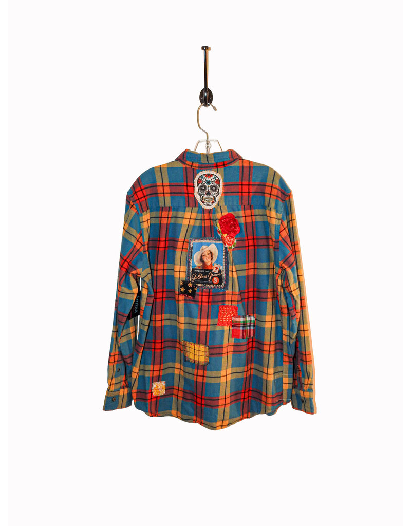 Sue Dreamer SD-126 Hand Sewn Patch, Multi-color Flannel, Cowgirl L