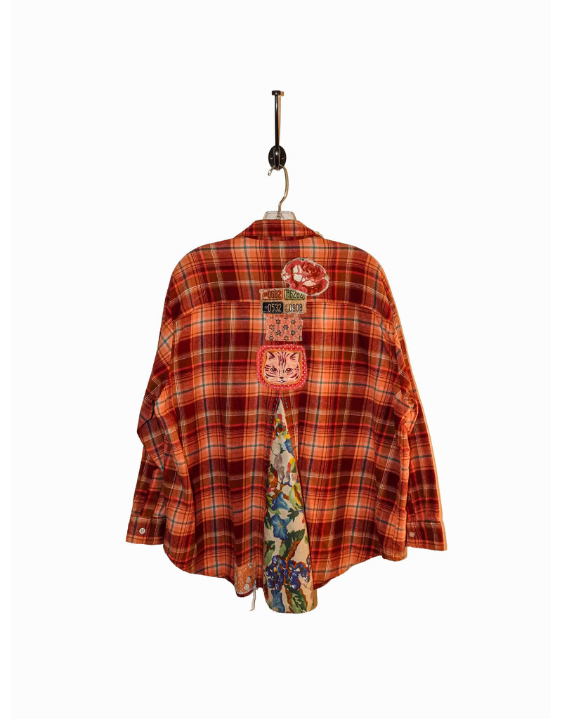 Sue Dreamer SD-125 Hand Sewn Patch, Red Flannel, Cat L