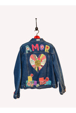 Sue Dreamer SD-111 Hand Embellished Dk Denim, "Quilt Heart Amor" M/L