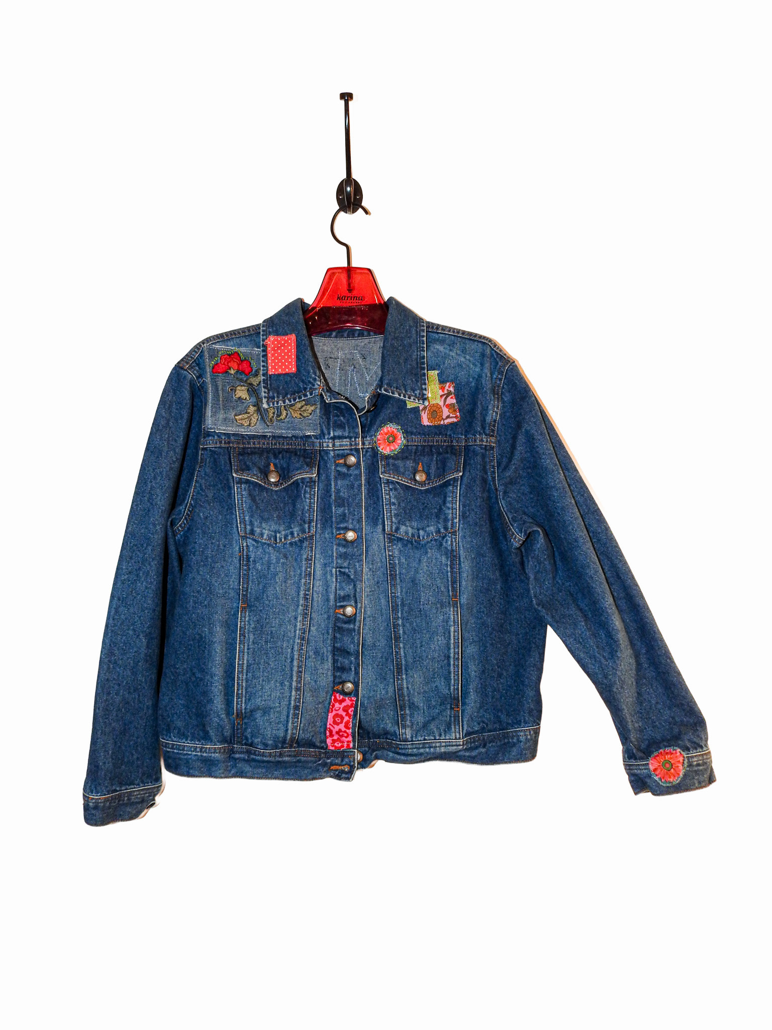 Sue Dreamer SD-111 Hand Embellished Dk Denim, "Quilt Heart Amor" M/L