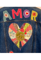 Sue Dreamer SD-111 Hand Embellished Dk Denim, "Quilt Heart Amor" M/L