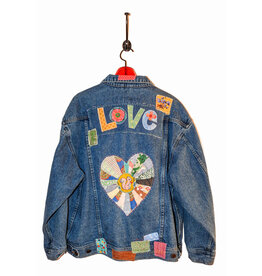 Sue Dreamer SD-96 Hand Embellished Denim Jkt "LOVE Quilt Heart"
