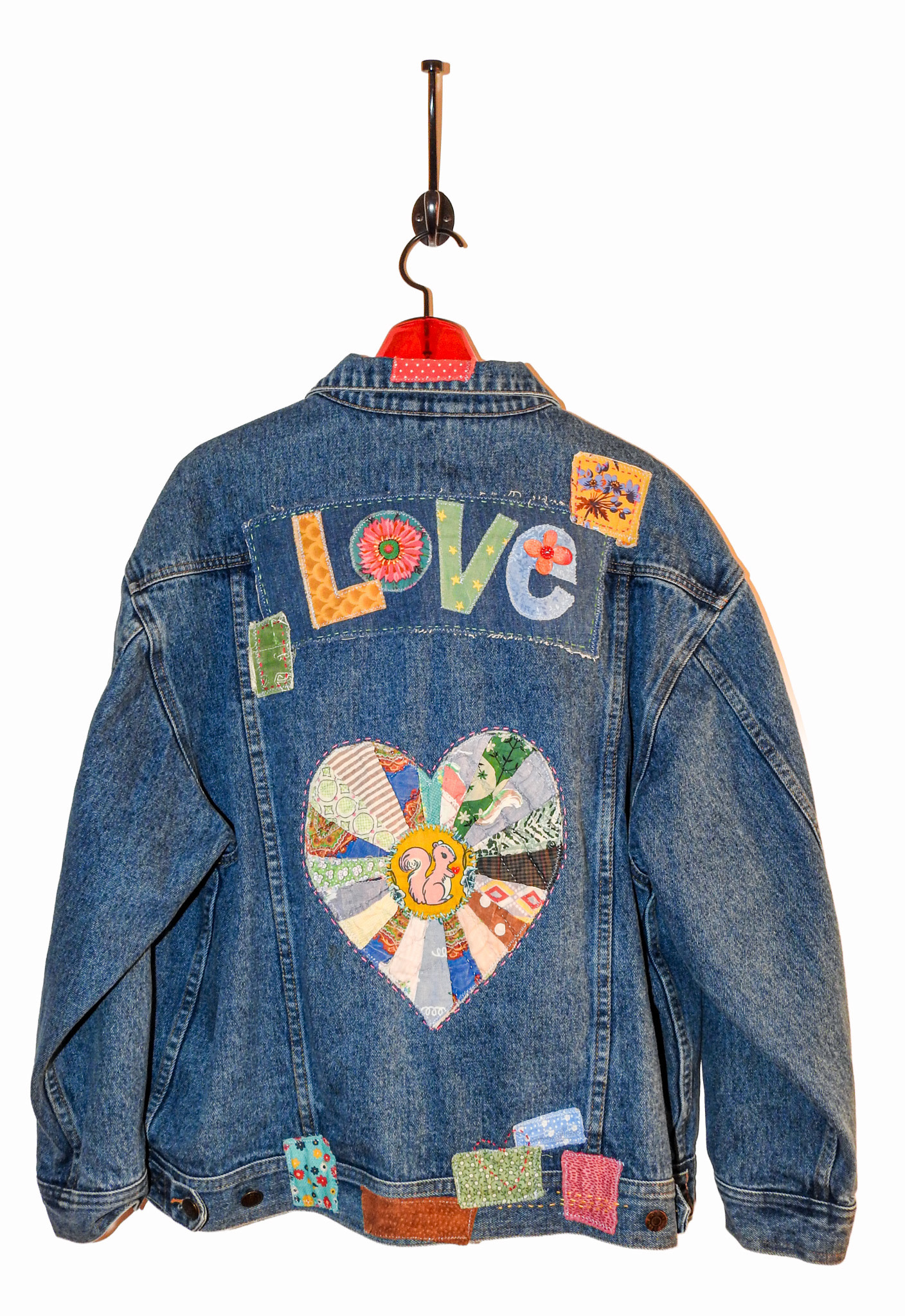 Sue Dreamer SD-96 Hand Embellished Denim Jkt "LOVE Quilt Heart"