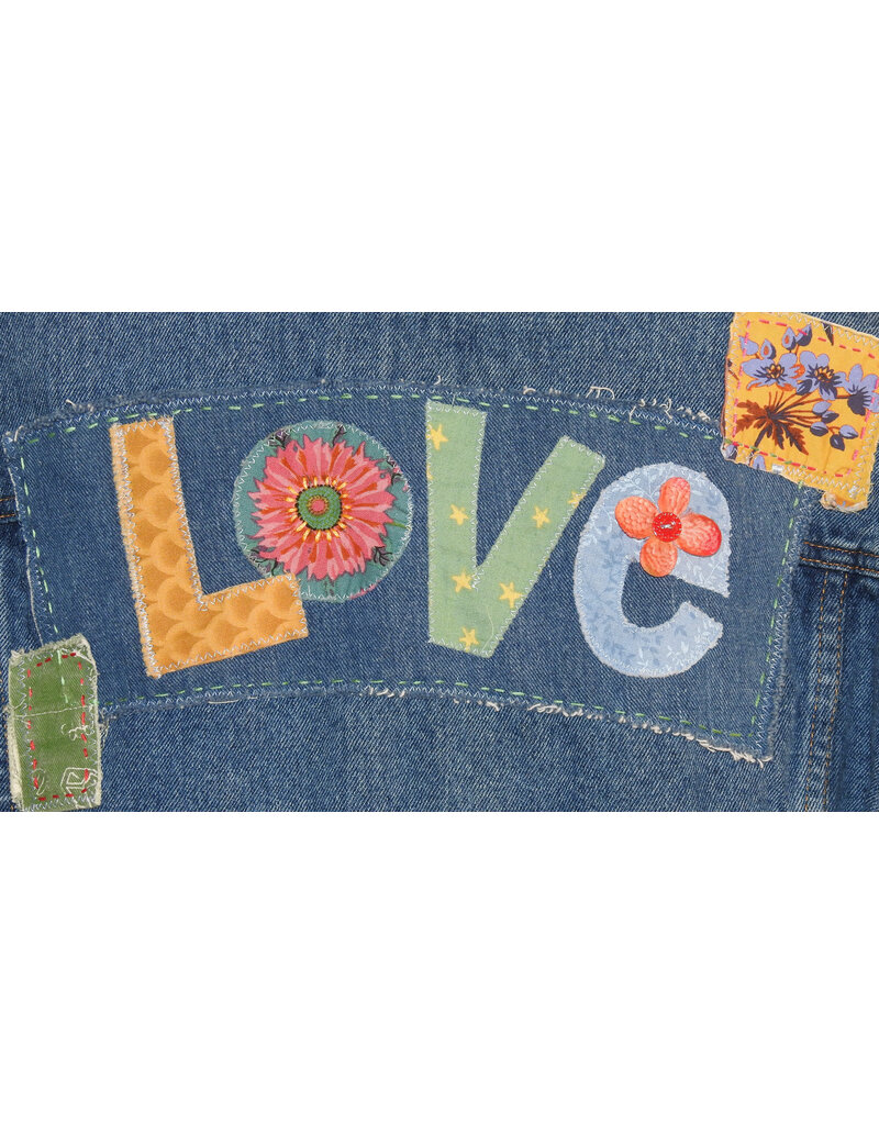 Sue Dreamer SD-96 Hand Embellished Denim Jkt "LOVE Quilt Heart"