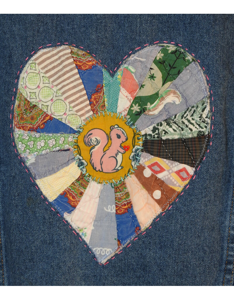 Sue Dreamer SD-96 Hand Embellished Denim Jkt "LOVE Quilt Heart"