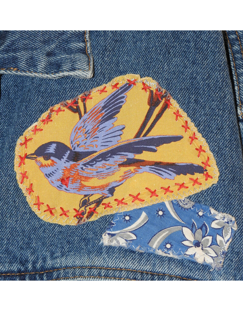 Sue Dreamer SD-96 Hand Embellished Denim Jkt "LOVE Quilt Heart"