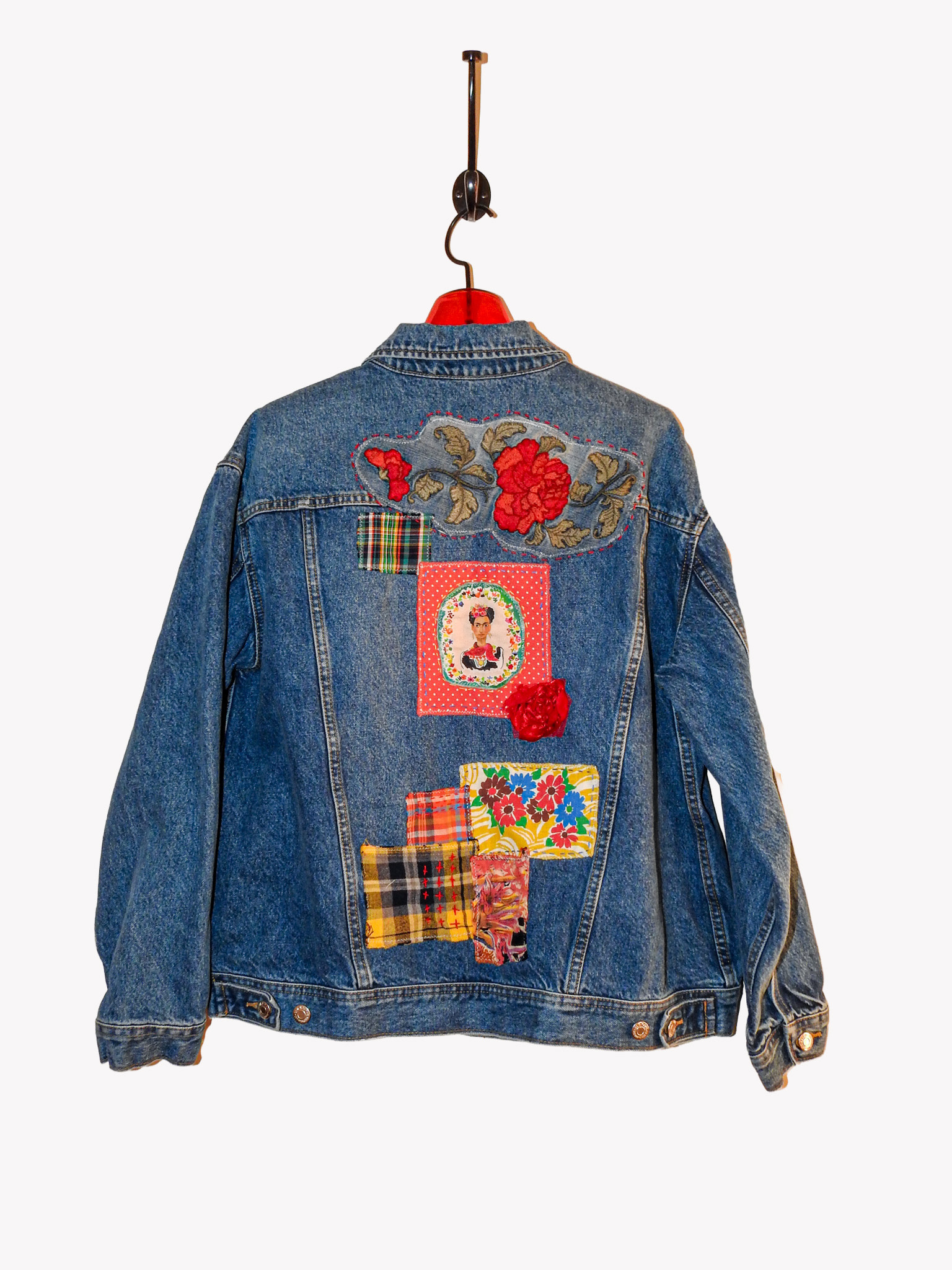 Sue Dreamer SD-129 Hand Sewn Patch Denim Jacket, Frida M/L