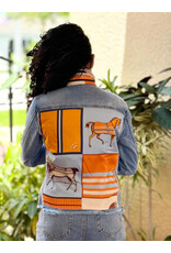 Stacy Bradley Blue Orange Horse Jacket Light M