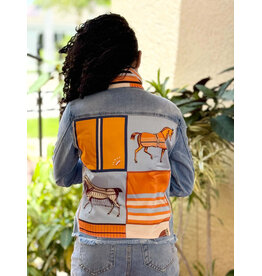 Stacy Bradley Blue Orange Horse Jacket Light M