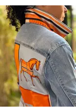 Stacy Bradley Blue Orange Horse Jacket Light M