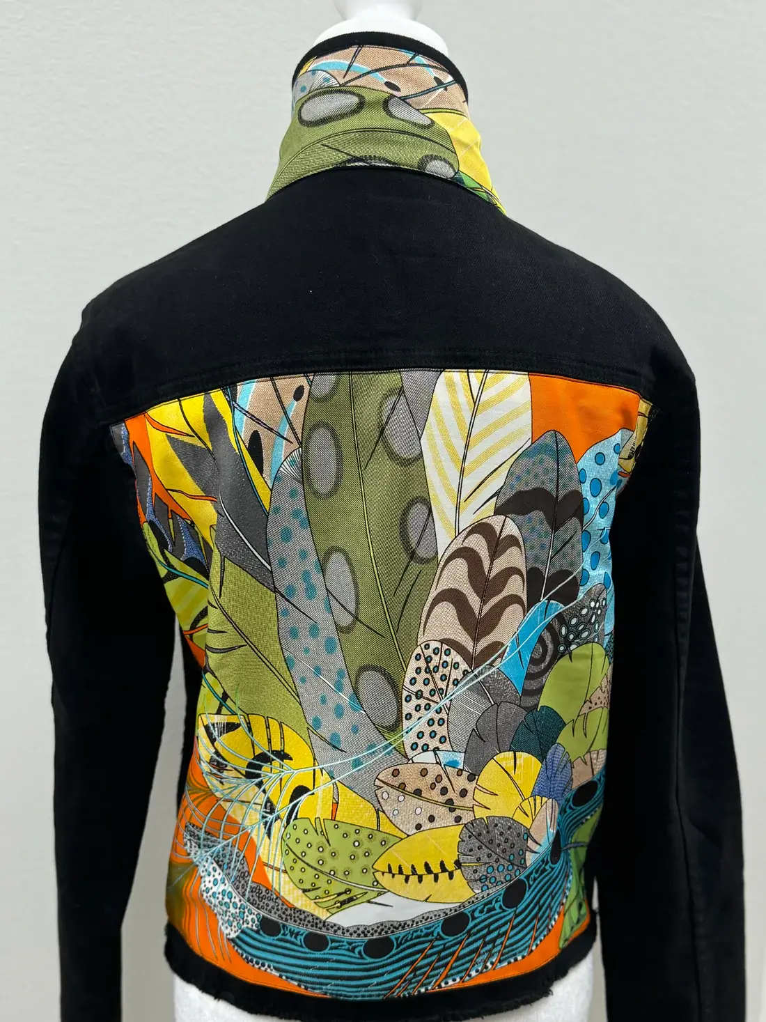 Stacy Bradley Orange Feather jacket dark S