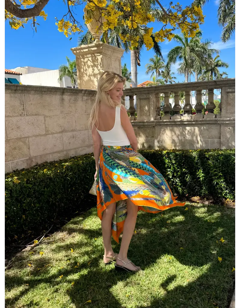 Stacy Bradley Orange Feather skirt S/M